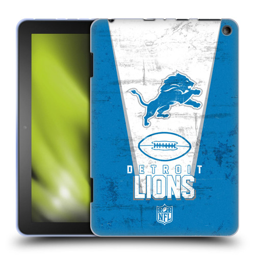 NFL Detroit Lions Logo Art Banner Soft Gel Case for Amazon Fire HD 8/Fire HD 8 Plus 2020