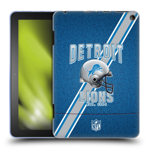 NFL Detroit Lions Logo Art Football Stripes Soft Gel Case for Amazon Fire HD 8/Fire HD 8 Plus 2020