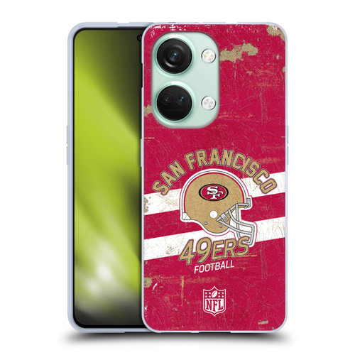NFL San Francisco 49ers Logo Art Helmet Distressed Soft Gel Case for OnePlus Nord 3 5G