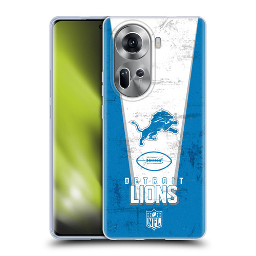 NFL Detroit Lions Logo Art Banner Soft Gel Case for OPPO Reno11