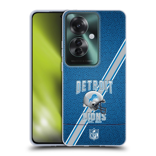NFL Detroit Lions Logo Art Football Stripes Soft Gel Case for OPPO Reno11 F 5G / F25 Pro 5G