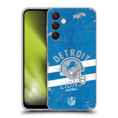 NFL Detroit Lions Logo Art Helmet Distressed Soft Gel Case for Samsung Galaxy A25 5G