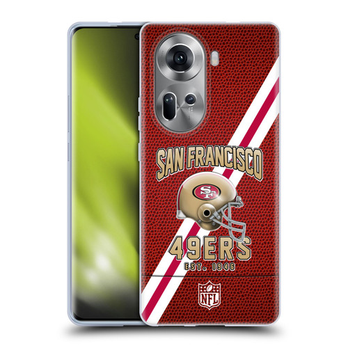 NFL San Francisco 49ers Logo Art Football Stripes Soft Gel Case for OPPO Reno11
