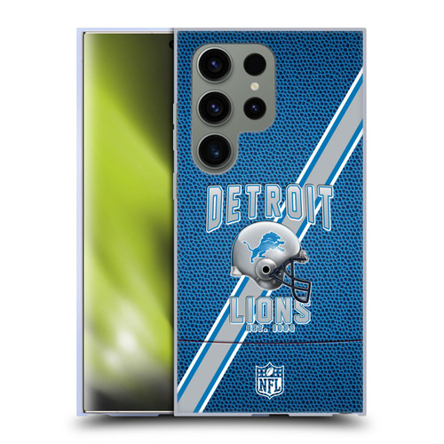 NFL Detroit Lions Logo Art Football Stripes Soft Gel Case for Samsung Galaxy S24 Ultra 5G