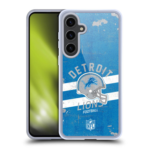 NFL Detroit Lions Logo Art Helmet Distressed Soft Gel Case for Samsung Galaxy S24+ 5G