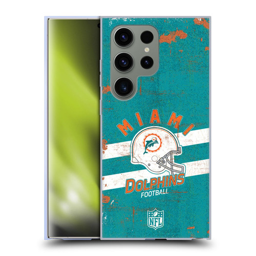 NFL Miami Dolphins Logo Art Helmet Distressed Soft Gel Case for Samsung Galaxy S24 Ultra 5G