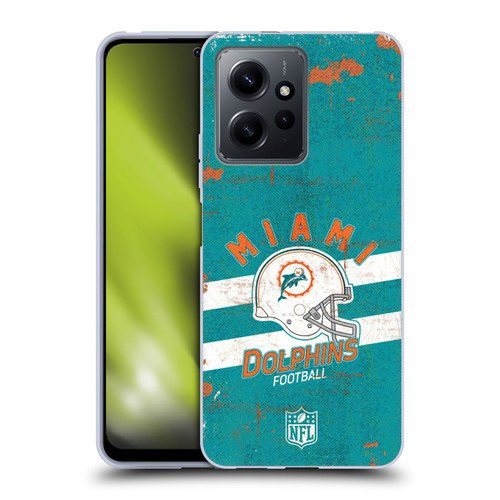 NFL Miami Dolphins Logo Art Helmet Distressed Soft Gel Case for Xiaomi Redmi Note 12 4G