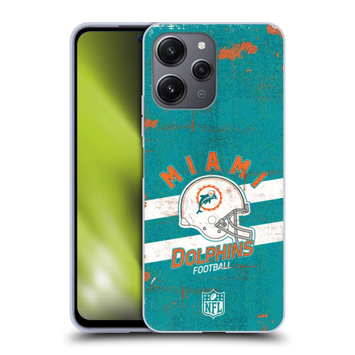 NFL Miami Dolphins Logo Art Helmet Distressed Soft Gel Case for Xiaomi Redmi 12