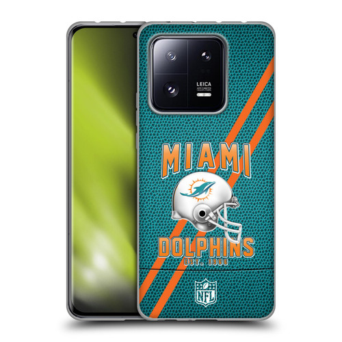 NFL Miami Dolphins Logo Art Football Stripes Soft Gel Case for Xiaomi 13 Pro 5G