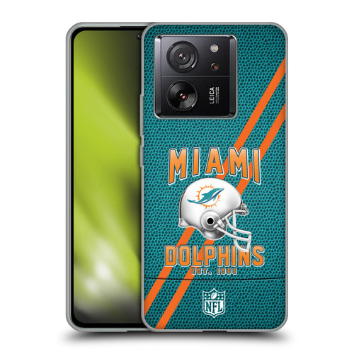 NFL Miami Dolphins Logo Art Football Stripes Soft Gel Case for Xiaomi 13T 5G / 13T Pro 5G