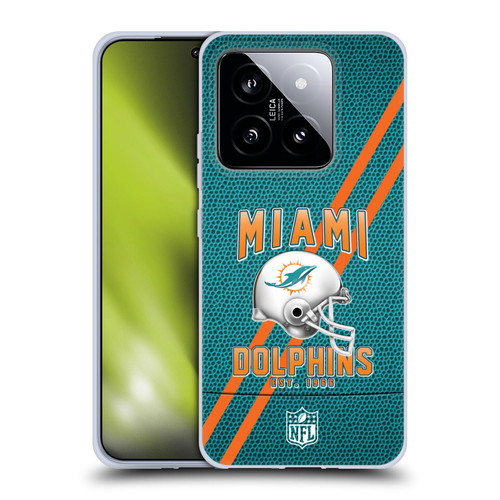 NFL Miami Dolphins Logo Art Football Stripes Soft Gel Case for Xiaomi 14