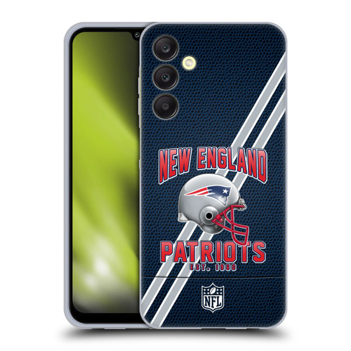 NFL New England Patriots Logo Art Football Stripes Soft Gel Case for Samsung Galaxy A25 5G