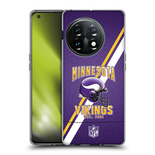 NFL Minnesota Vikings Logo Art Football Stripes Soft Gel Case for OnePlus 11 5G