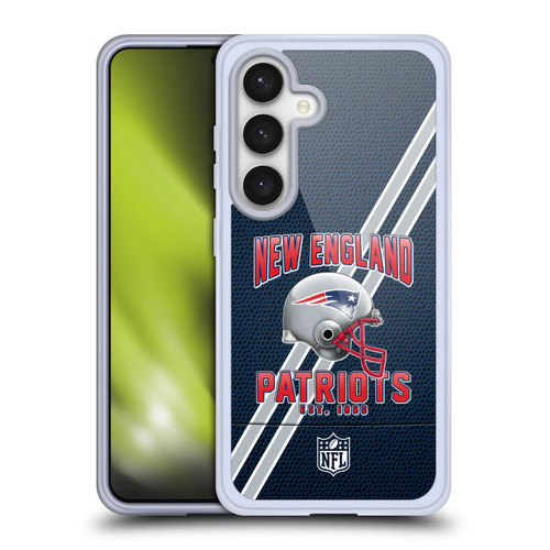 NFL New England Patriots Logo Art Football Stripes Soft Gel Case for Samsung Galaxy S24 5G