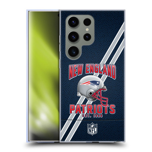 NFL New England Patriots Logo Art Football Stripes Soft Gel Case for Samsung Galaxy S24 Ultra 5G