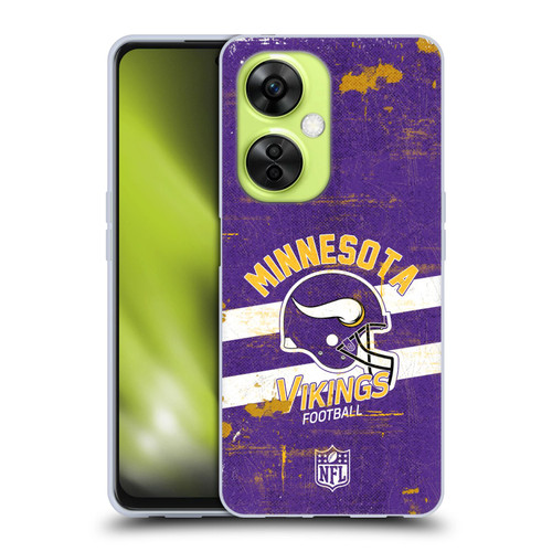 NFL Minnesota Vikings Logo Art Helmet Distressed Soft Gel Case for OnePlus Nord CE 3 Lite 5G