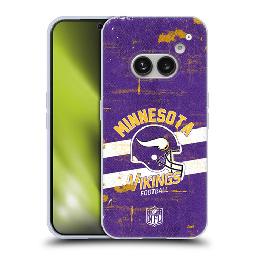 NFL Minnesota Vikings Logo Art Helmet Distressed Soft Gel Case for Nothing Phone (2a)