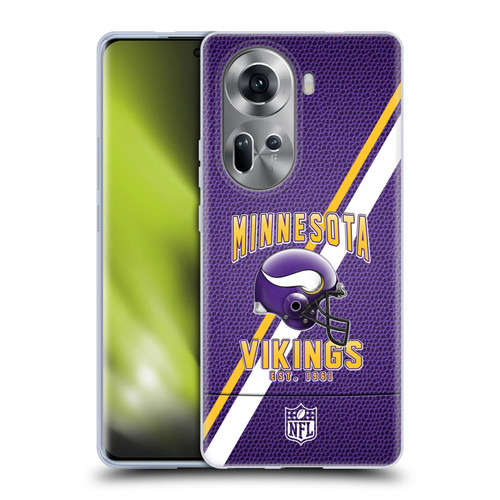 NFL Minnesota Vikings Logo Art Football Stripes Soft Gel Case for OPPO Reno11