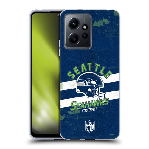 NFL Seattle Seahawks Logo Art Helmet Distressed Soft Gel Case for Xiaomi Redmi Note 12 4G