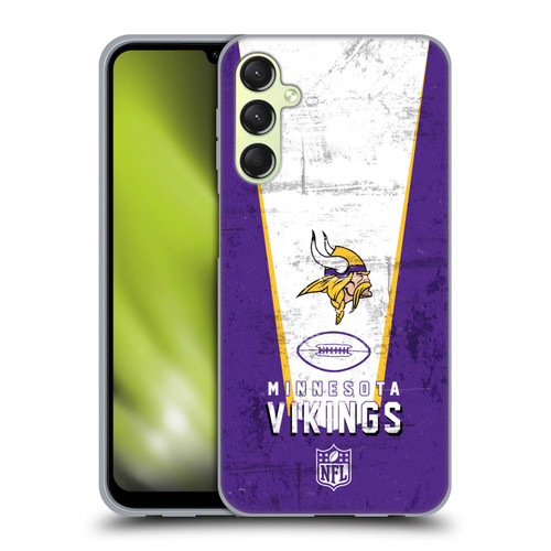 NFL Minnesota Vikings Logo Art Banner Soft Gel Case for Samsung Galaxy A24 4G / M34 5G