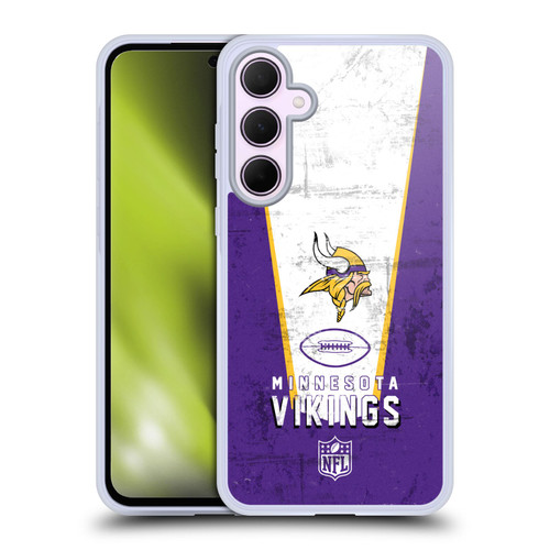 NFL Minnesota Vikings Logo Art Banner Soft Gel Case for Samsung Galaxy A35 5G