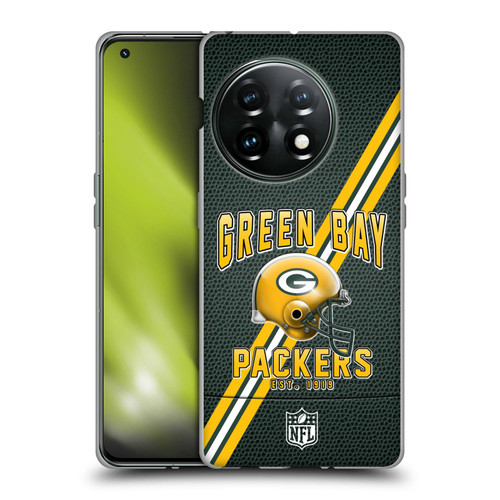 NFL Green Bay Packers Logo Art Football Stripes Soft Gel Case for OnePlus 11 5G