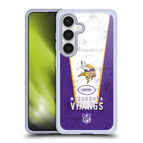 NFL Minnesota Vikings Logo Art Banner Soft Gel Case for Samsung Galaxy S24 5G