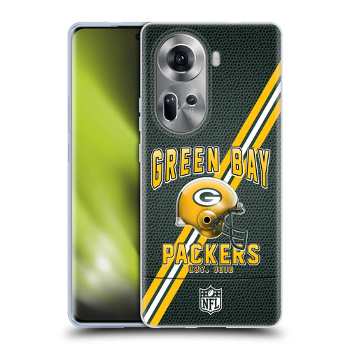 NFL Green Bay Packers Logo Art Football Stripes Soft Gel Case for OPPO Reno11