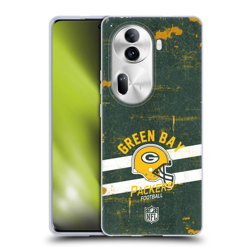 NFL Green Bay Packers Logo Art Helmet Distressed Soft Gel Case for OPPO Reno11 Pro