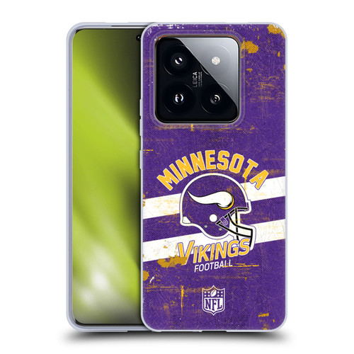NFL Minnesota Vikings Logo Art Helmet Distressed Soft Gel Case for Xiaomi 14 Pro