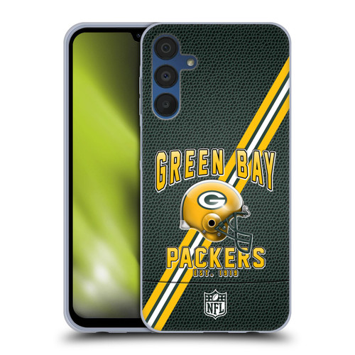 NFL Green Bay Packers Logo Art Football Stripes Soft Gel Case for Samsung Galaxy A15