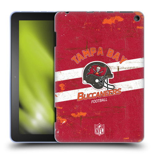 NFL Tampa Bay Buccaneers Logo Art Helmet Distressed Soft Gel Case for Amazon Fire HD 8/Fire HD 8 Plus 2020