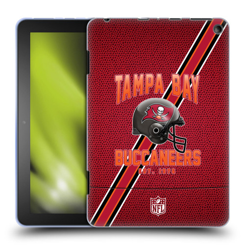NFL Tampa Bay Buccaneers Logo Art Football Stripes Soft Gel Case for Amazon Fire HD 8/Fire HD 8 Plus 2020