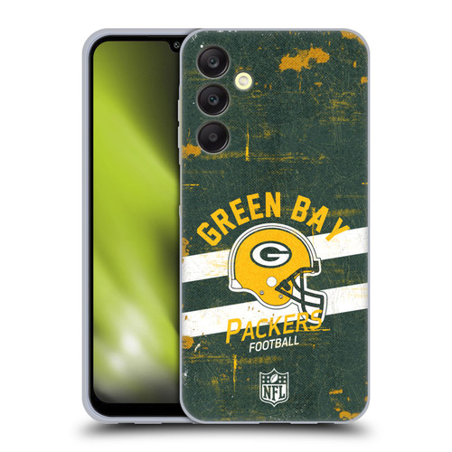 NFL Green Bay Packers Logo Art Helmet Distressed Soft Gel Case for Samsung Galaxy A25 5G