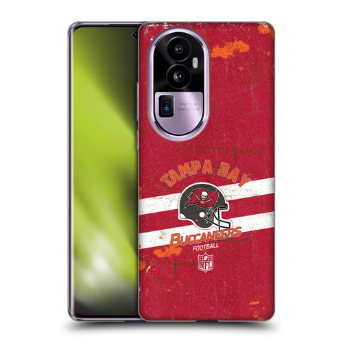 NFL Tampa Bay Buccaneers Logo Art Helmet Distressed Soft Gel Case for OPPO Reno10 Pro+