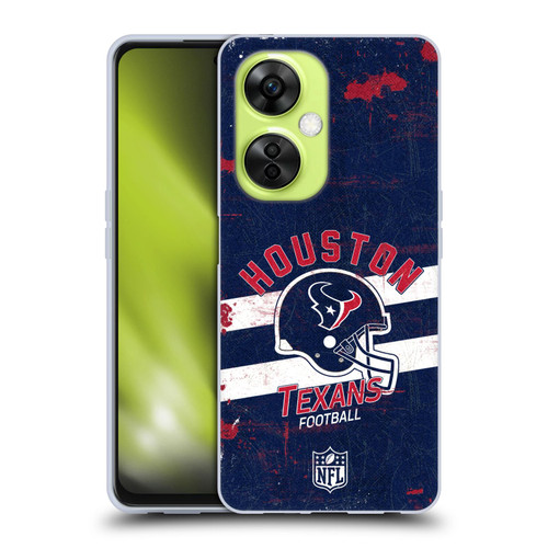 NFL Houston Texans Logo Art Helmet Distressed Soft Gel Case for OnePlus Nord CE 3 Lite 5G