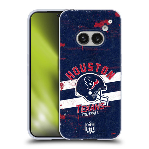NFL Houston Texans Logo Art Helmet Distressed Soft Gel Case for Nothing Phone (2a)