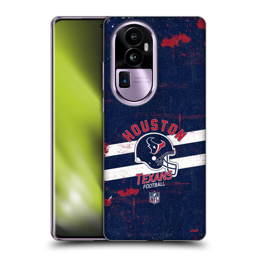 NFL Houston Texans Logo Art Helmet Distressed Soft Gel Case for OPPO Reno10 Pro+