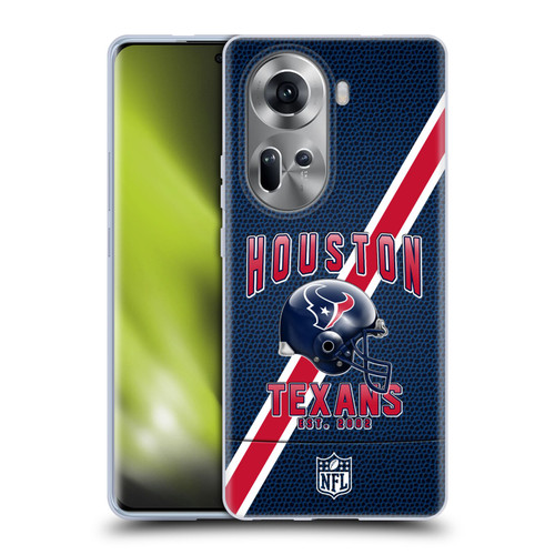NFL Houston Texans Logo Art Football Stripes Soft Gel Case for OPPO Reno11