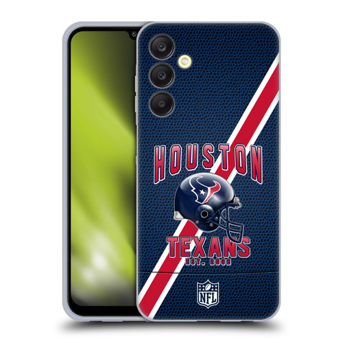 NFL Houston Texans Logo Art Football Stripes Soft Gel Case for Samsung Galaxy A25 5G