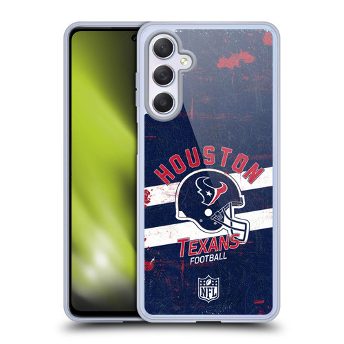 NFL Houston Texans Logo Art Helmet Distressed Soft Gel Case for Samsung Galaxy M54 5G