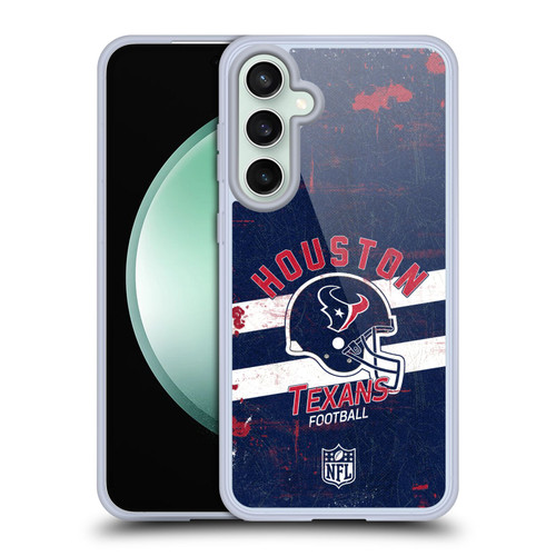 NFL Houston Texans Logo Art Helmet Distressed Soft Gel Case for Samsung Galaxy S23 FE 5G