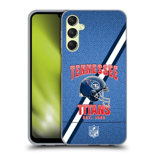 NFL Tennessee Titans Logo Art Football Stripes Soft Gel Case for Samsung Galaxy A24 4G / M34 5G