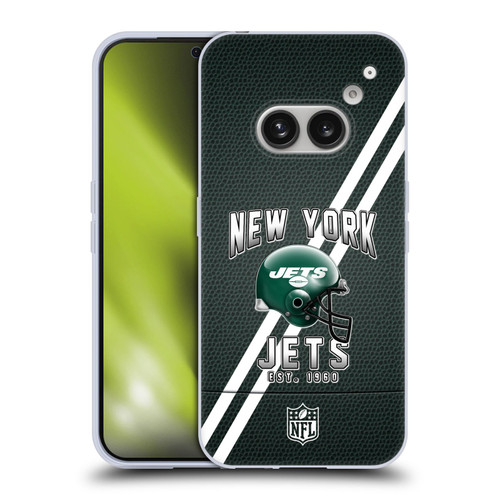 NFL New York Jets Logo Art Football Stripes Soft Gel Case for Nothing Phone (2a)