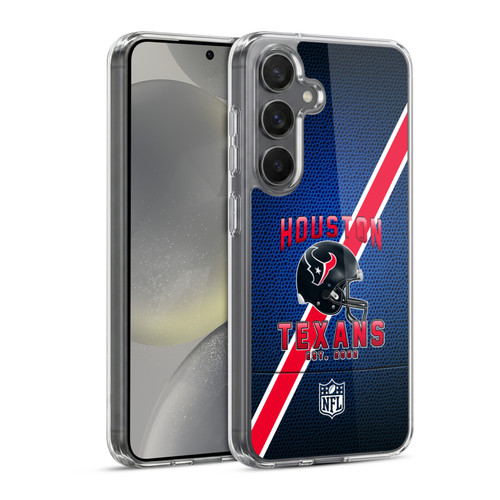NFL Houston Texans Logo Art Football Stripes Soft Gel Case for Samsung Galaxy S24 5G & MagSafe