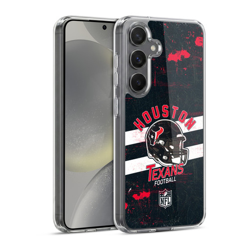NFL Houston Texans Logo Art Helmet Distressed Soft Gel Case for Samsung Galaxy S24 5G & MagSafe