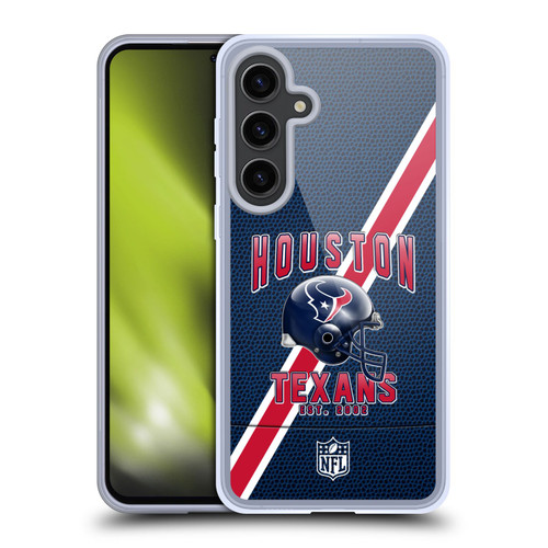 NFL Houston Texans Logo Art Football Stripes Soft Gel Case for Samsung Galaxy S24+ 5G