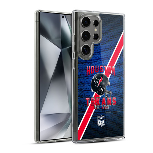 NFL Houston Texans Logo Art Football Stripes Soft Gel Case for Samsung Galaxy S24 Ultra 5G & MagSafe