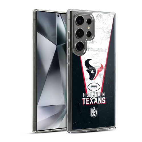 NFL Houston Texans Logo Art Banner Soft Gel Case for Samsung Galaxy S24 Ultra 5G & MagSafe