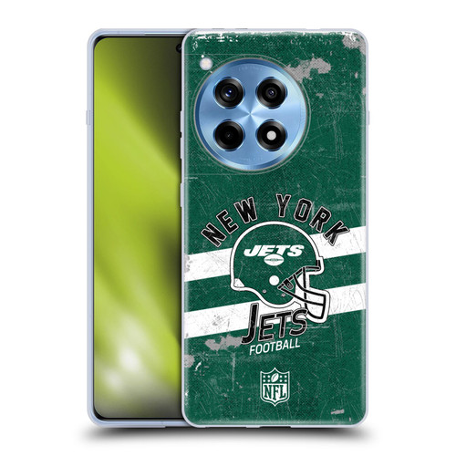 NFL New York Jets Logo Art Helmet Distressed Soft Gel Case for OnePlus 12R